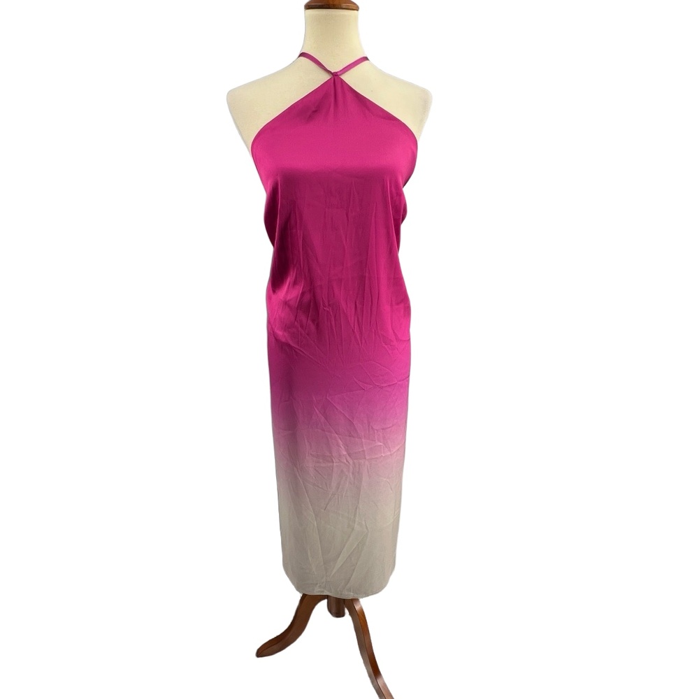 The‎ Drop Slip Dress Omni Pink to Grey Sleeveless Halter Signed by Blake 3X New